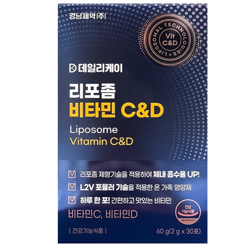 경남제약 데일리케이 리포좀 비타민 CD 2g 30포 (6개)