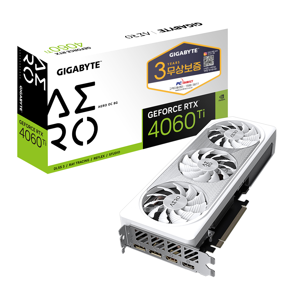 GIGABYTE 지포스 RTX 4060 Ti AERO OC D6 8GB 피씨디렉트