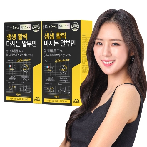 한국생활건강 닥터스노트 생생 활력 마시는 알부민 20g 15포 (2개)