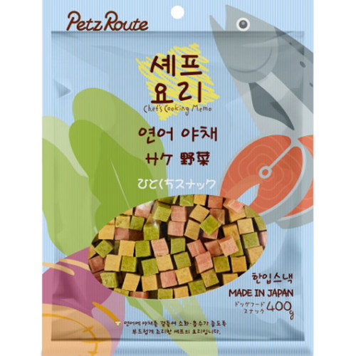 펫츠루트 셰프요리 연어 야채 400g이미지입니다. 누르면 해당 게시물로 새창이동합니다.