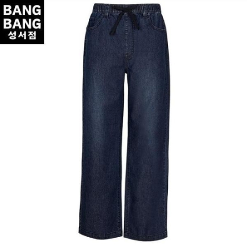 HC04 봄여름남성 밴딩세미와이드스판청바지 일자 루즈핏 끈묶음 허리밴딩 S32564700