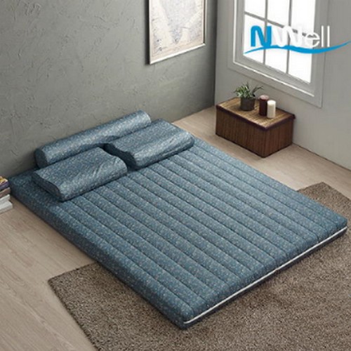 신우팜앤라텍스 느웰 미디움하드 천연라텍스 매트리스 Q+베개 (5cm)_이미지