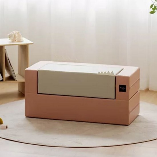 디자인스킨 롱케이크 플러스 가죽 유아 소파 1인용_이미지