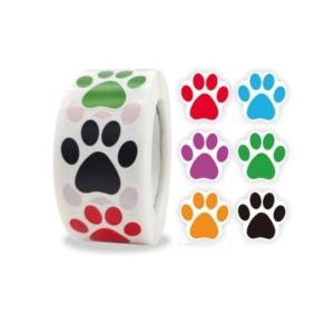 6색 강아지 발자국 스티커 608 대용량 500pcs 다꾸_이미지
