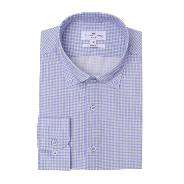 시어서커 버튼다운 슬림핏 긴팔CDHZ1P1101B0_이미지