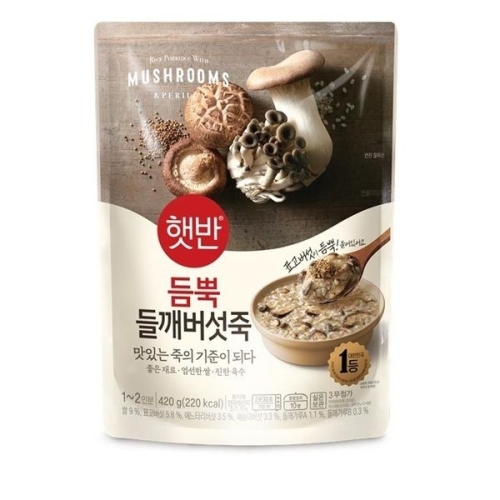 CJ제일제당  햇반 듬뿍 들깨버섯죽 420g