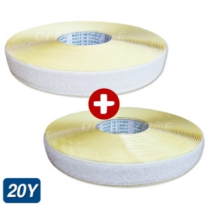 오피스존 벨크로 테이프 20Y 폭25mmx18M 접착식 찍찍이 세트 롤