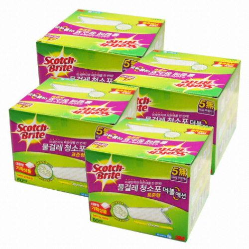 3M 스카치브라이트 물걸레 청소포 더블액션 표준형 60매 (4개)_이미지