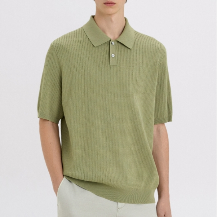 DKNY 남성 코튼 블렌디드 폴로 옐로우그린 DM2G4KTN305M YN_이미지