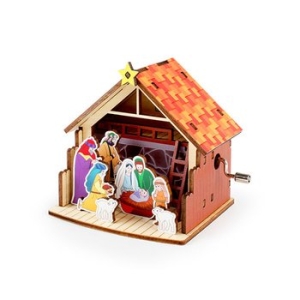 DIY 나무 모형 조립 키트 수동 오르골 성탄구유 YM86243