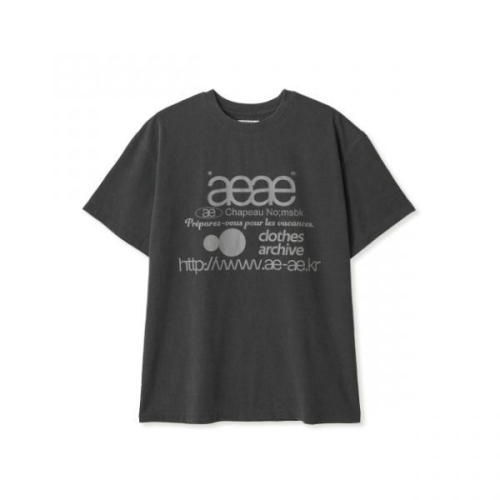 피그먼트 에이이에이이 AEAE WEB LOGO T-SHIRTS BLACK AE44SUTS016PGB 102981_이미지