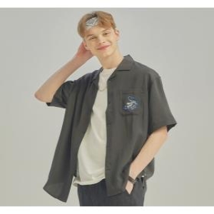 유니 자수 반팔 셔츠 WHYAA2630U-T