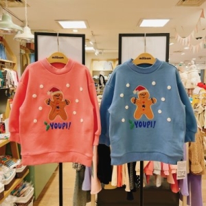 밀리밤 NEW 겨울신상 눈내리는 크리스마스 쿠키와함께 기모 데일리 맨투맨 MLMA23N0A 564104_MLMA23N0A_이미지