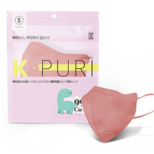 케이바이러스연구소 케이퓨리 키즈 귀편한 숨쉬기편한 새부리형 마스크 레드