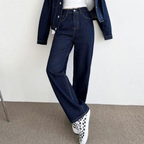 넉넉한 기본 스타일 하의 와이드핏 하이웨스트 WD3C249