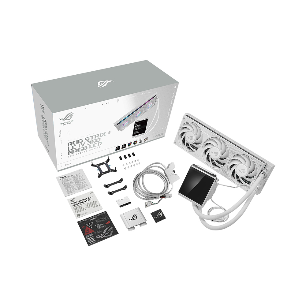 ASUS ROG STRIX LC IV 360 ARGB LCD 대원씨티에스 (화이트)_이미지