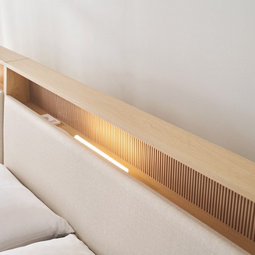 아씨방 제로업 LED수납헤드 저상형 데이베드 가죽 침대 SS (독립스프링)_이미지