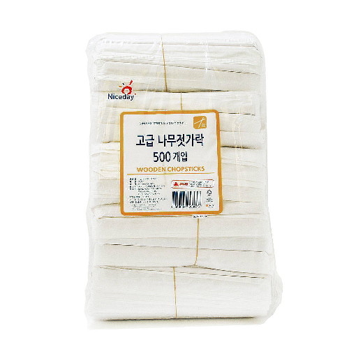 [불명] 나이스데이 일회용 고급 나무젓가락 500개 (6팩(3,000개))_이미지