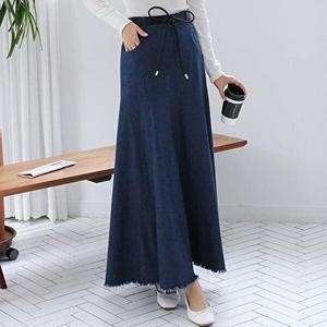 셀러허브 패션 VY 여자 레더 데님 롱스커트_SK3662