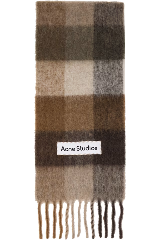 아크네스튜디오 아크네 스튜디오 Brown Mohair Checked Scarf 261129M150041_이미지