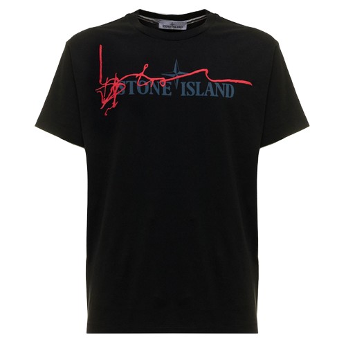 스톤아일랜드 스톤 로고 반팔 티셔츠 76152NS80 (V0029, 블랙)