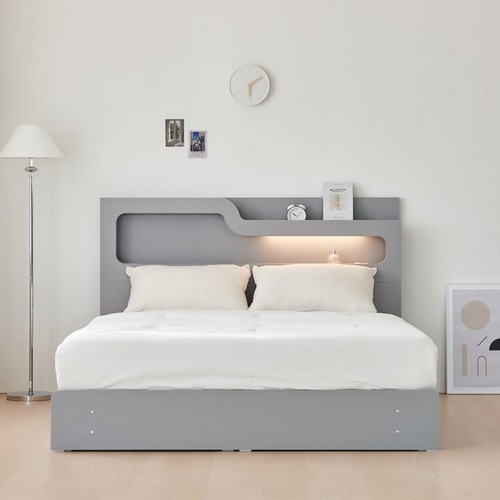 이노센트 루모스 LED 1단 3서랍 수납 침대 Q (본넬스프링)_이미지