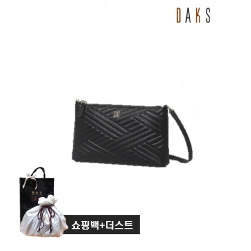 CARLISLE 퀼팅 가죽 DD로고 숄더백 DCWA1F279BK
