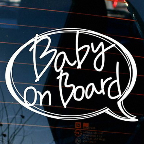 뭉키월드 러프 타이포 Baby On Board 스티커 LSC-545 (반사)_이미지