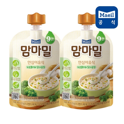 매일유업 맘마밀 안심이유식 브로콜리와 닭가슴살 100g