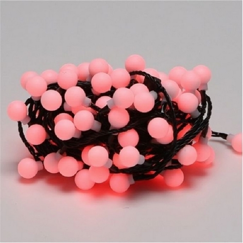 비츠온 LED 크리스마스트리 앵두볼 전구 흑색선 적색 96구