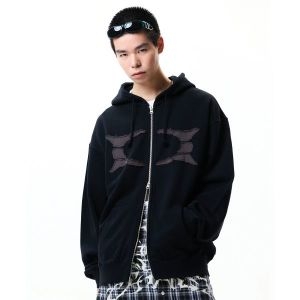 크리틱 BREAKING WORMHOLE HOODIE ZIPUP BLACK CTHZFA001BK 130273_이미지