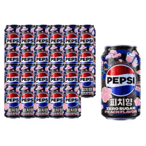 롯데칠성음료 펩시콜라 제로슈거 피치향 355ml (24개)_이미지