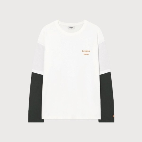 커버낫 긴팔티 JQS CO2503LTY2-OW YOSIGO 플라스틱 스틸 라이프 레이어드 롱슬리브 Off White_이미지