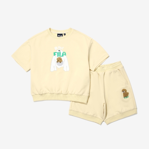 휠라키즈 FILA KIDS FK2FSG2401X PRD 토들러 썸머 동물 그래픽 반팔 트레이닝 상하복 세트_이미지