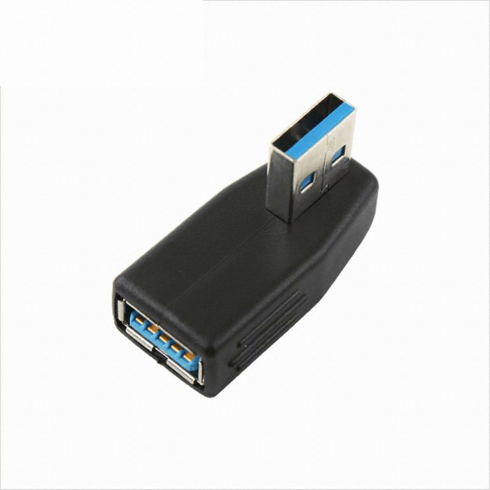 라이트컴 Coms USB 3.0 (M/F) 연장 젠더 우하향 꺾임형 [SP941, 블랙]