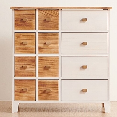 오동나무 원목 4단 12칸 서랍장 670