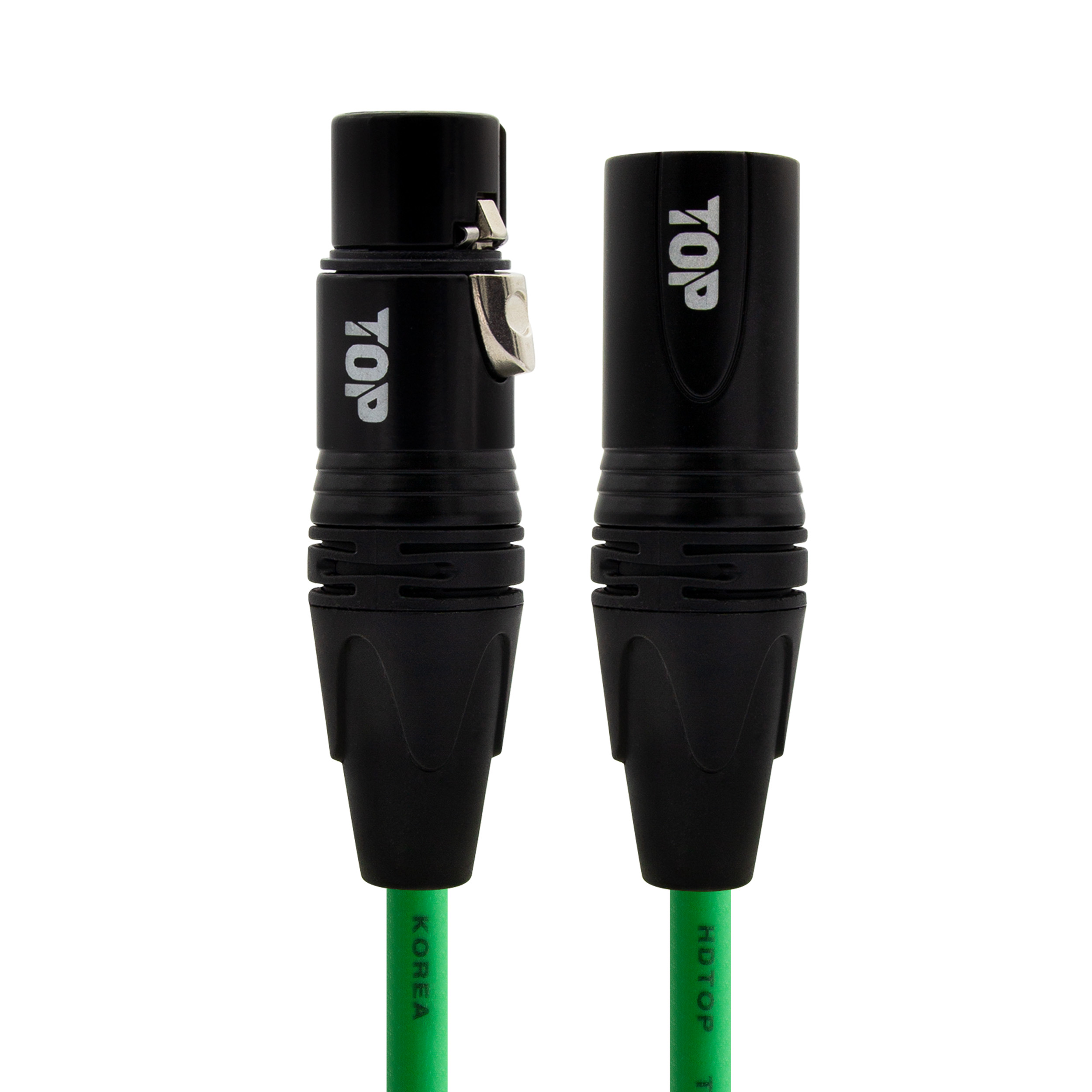 탑라인에이치디 HDTOP XLR 암 to 수 마이크 연장 케이블 블랙 그린 (2m, HT-TP6371)_이미지
