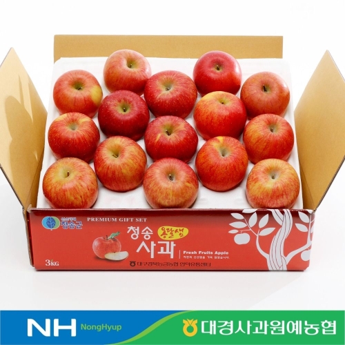 청송 정품 부사 사과 12~15과 3kg