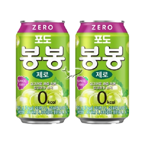 해태음료 포도 봉봉 제로 340ml (5개)