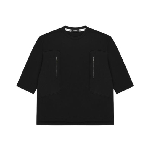 커스텀어스 와플배색 지퍼주머니 7부 라운드티셔츠 CXS24FKRT813 OTM