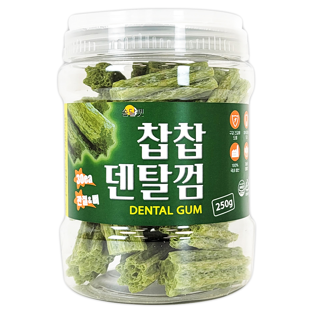 쏨달펫 찹찹 덴탈껌 관절 뼈 사과맛 250g (2개)_이미지