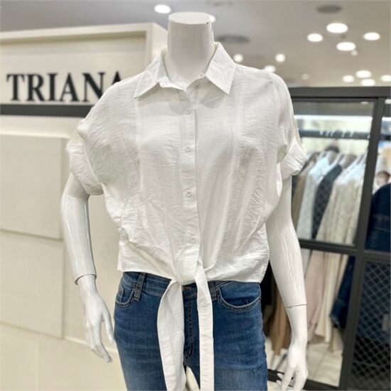 트리아나 라글란소매셔츠카라블라우스 AH2BA27