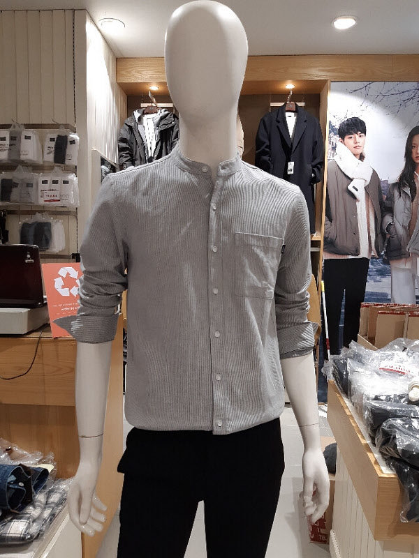 남성 스탠다드핏 헨리넥 도비셔츠 T193SH100P
