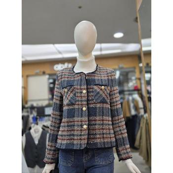 Ab.f.z 세이브존05 수술 노카라 체크 모혼방 트위드 재킷2 fz4hj20-2 E45267272_이미지