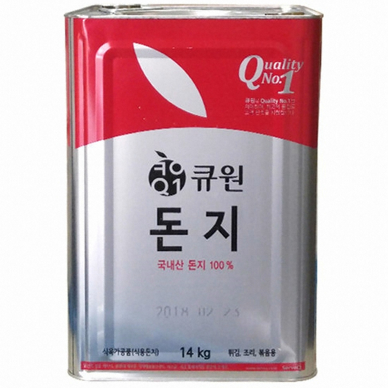 큐원 큐원 돈지쇼트닝 프리 14kg/식용유 쇼팅/팜유이미지입니다. 누르면 해당 게시물로 새창이동합니다.