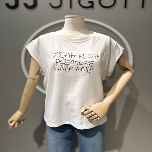 JJ지고트 라운드 넥 캡소매 자수 티셔츠 GP6R0TS321_이미지