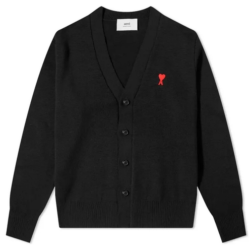 AMI 하트 로고 느와르 가디건 BFHKC111 KN0025