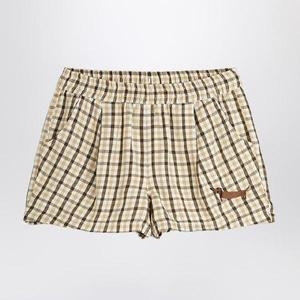 MINI RODINI Beige shorts with check pattern 2523016013CO/Q_MIRO-BG_이미지