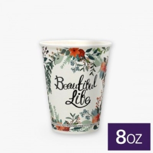 로엔그린 8온스 친환경종이컵 플라워 (100개)_이미지