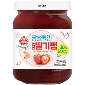 LIGHT&JOY 당을줄인 논산<b>딸기</b>쨈 290g